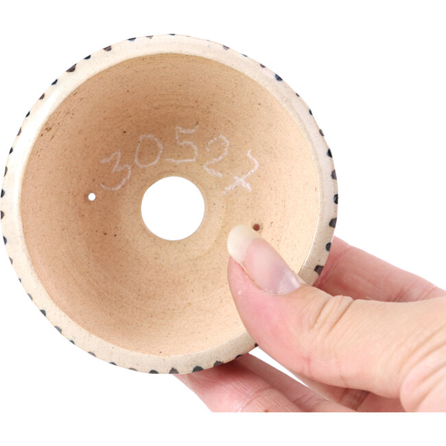 Pot à bonsaï rond beige par Bonsai - 85 x 85 x 45 mm