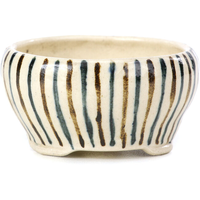 Pot à bonsaï rond beige par Bonsai - 65 x 65 x 35 mm