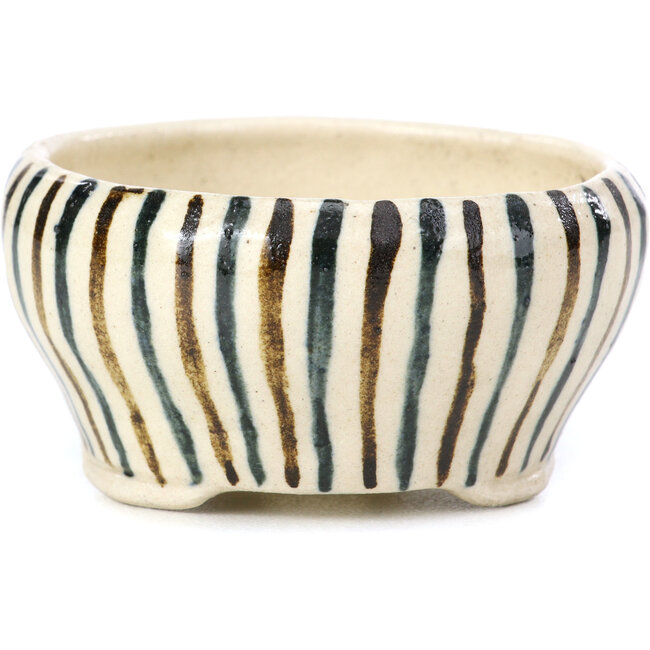 Pot à bonsaï rond beige par Bonsai - 65 x 65 x 35 mm