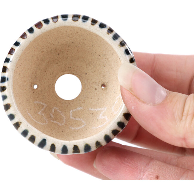 Runde beige Bonsaischale von Bonsai - 50 x 50 x 30 mm