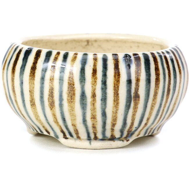 Pot à bonsaï rond beige par Bonsai - 60 x 60 x 30 mm