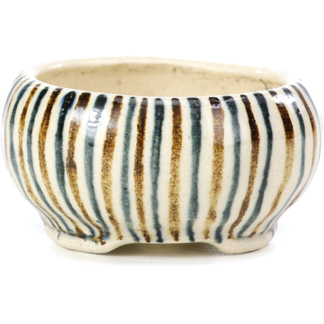 Pot à bonsaï rond beige par Bonsai - 60 x 60 x 30 mm