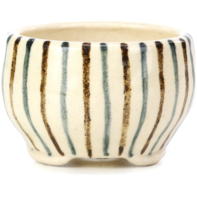 Pot à bonsaï rond beige par Bonsai - 60 x 60 x 30 mm