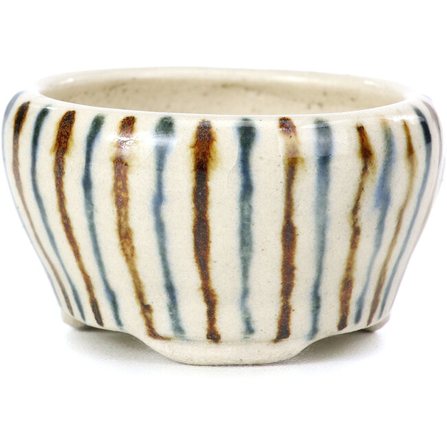 Pot à bonsaï rond beige par Bonsai - 60 x 60 x 30 mm