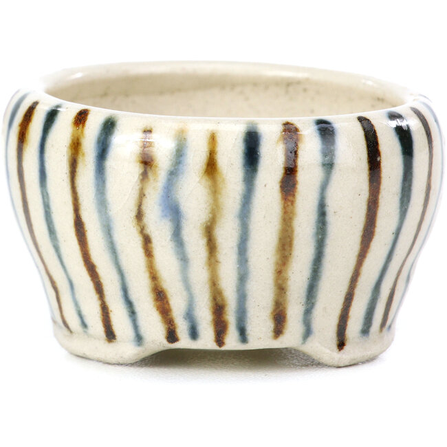 Pot à bonsaï rond beige par Bonsai - 60 x 60 x 30 mm