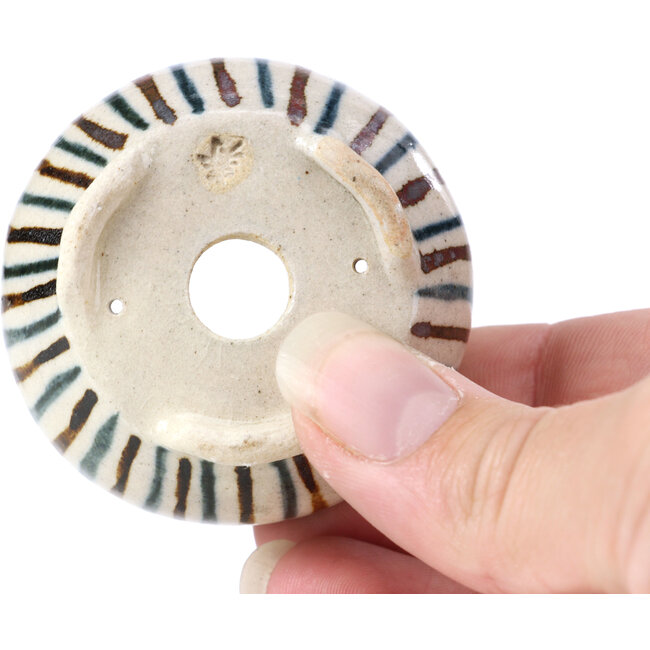 Ronde beige bonsaipot van Bonsai - 55 x 55 x 30 mm