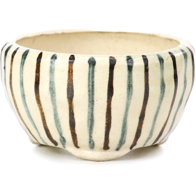 Pot à bonsaï rond beige par Bonsai - 60 x 60 x 35 mm