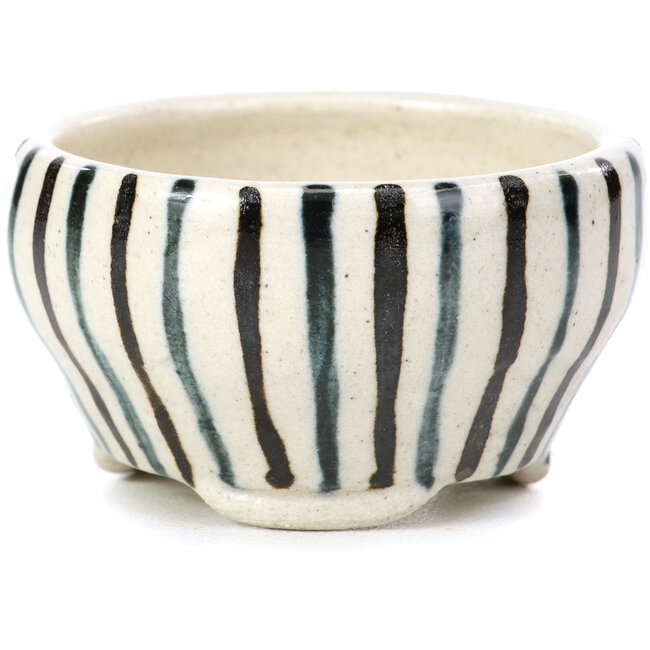 Pot à bonsaï rond beige par Bonsai - 60 x 60 x 35 mm