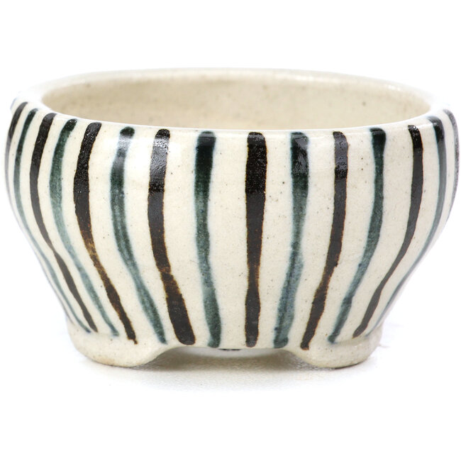 Pot à bonsaï rond beige par Bonsai - 60 x 60 x 35 mm