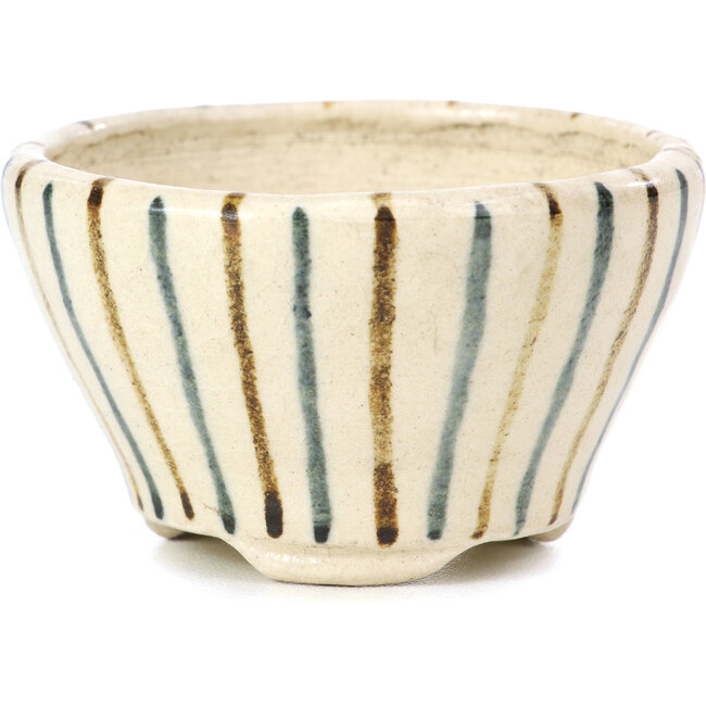 Pot à bonsaï rond beige par Bonsai - 60 x 60 x 35 mm