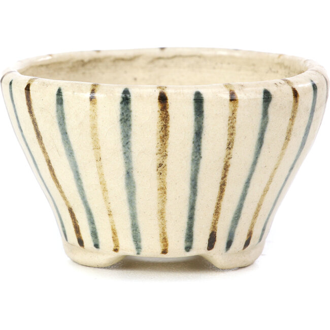 Ronde beige bonsaipot van Bonsai - 60 x 60 x 35 mm