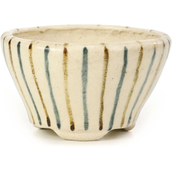 Maceta de bonsái redonda beige de Bonsai - 60 x 60 x 35 mm