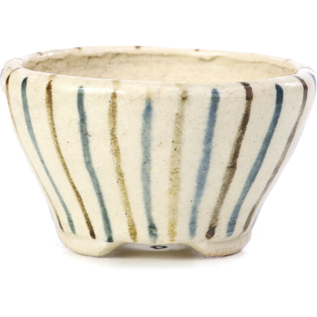 Ronde beige bonsaipot van Bonsai - 60 x 60 x 35 mm