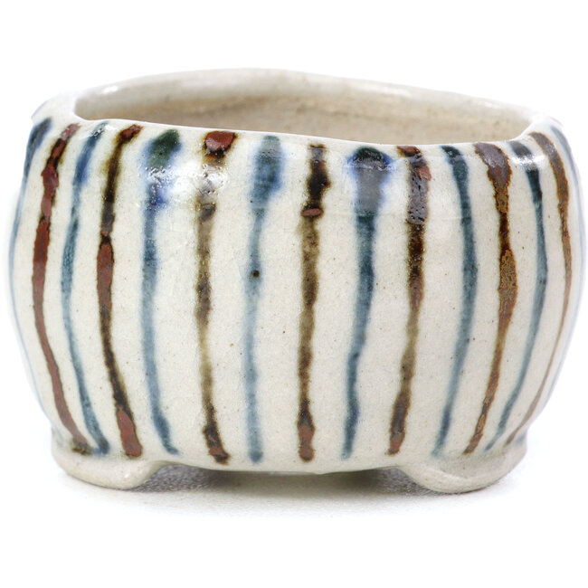 Pot à bonsaï rond beige par Bonsai - 60 x 60 x 35 mm