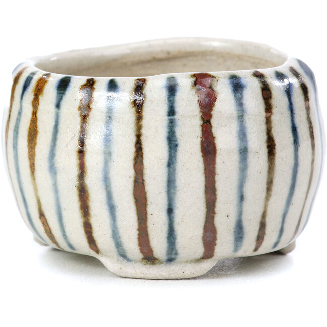 Pot à bonsaï rond beige par Bonsai - 60 x 60 x 35 mm