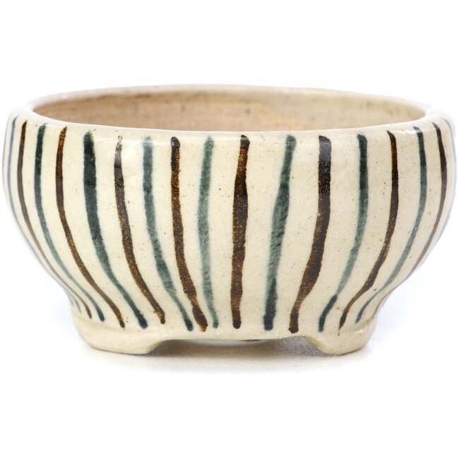 Pot à bonsaï rond beige par Bonsai - 65 x 65 x 35 mm