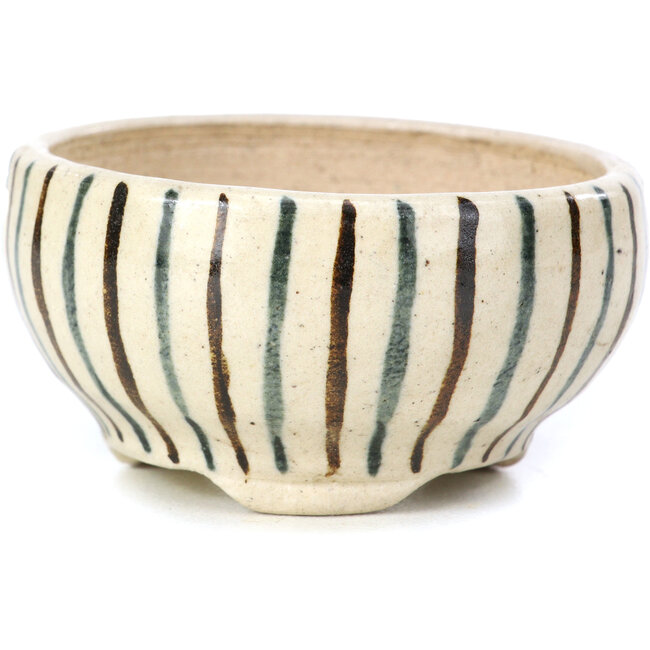 Pot à bonsaï rond beige par Bonsai - 65 x 65 x 35 mm