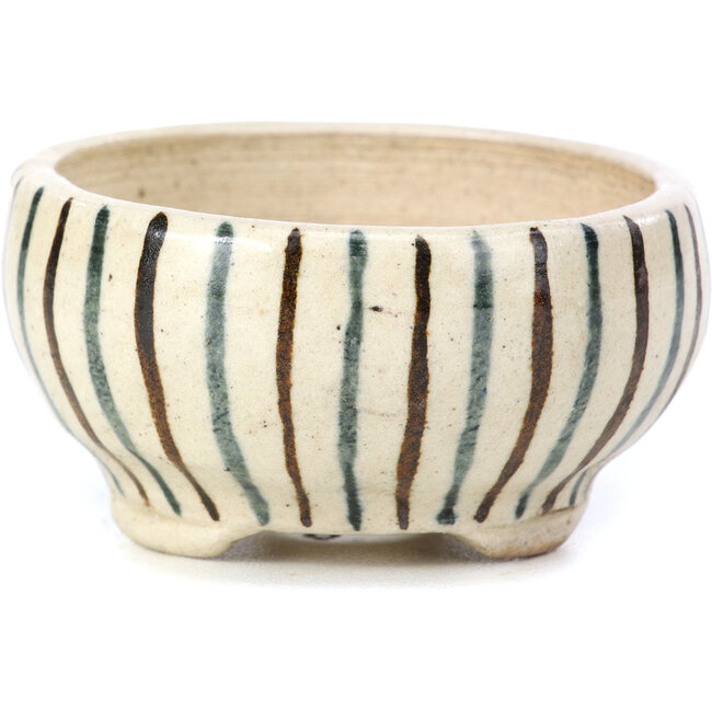 Ronde beige bonsaipot van Bonsai - 65 x 65 x 35 mm