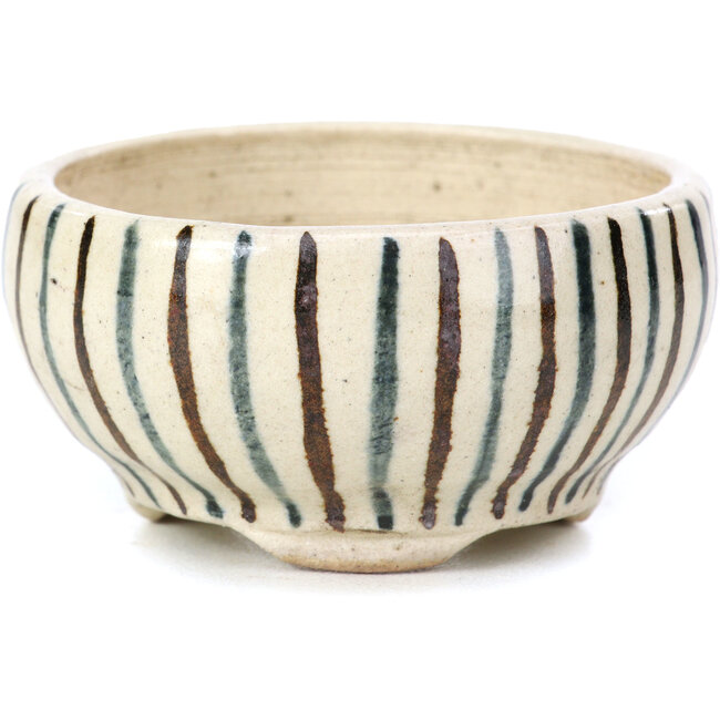 Pot à bonsaï rond beige par Bonsai - 65 x 65 x 35 mm