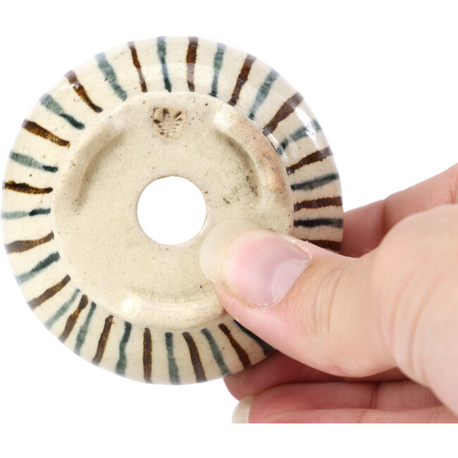 Ronde beige bonsaipot van Bonsai - 65 x 65 x 35 mm