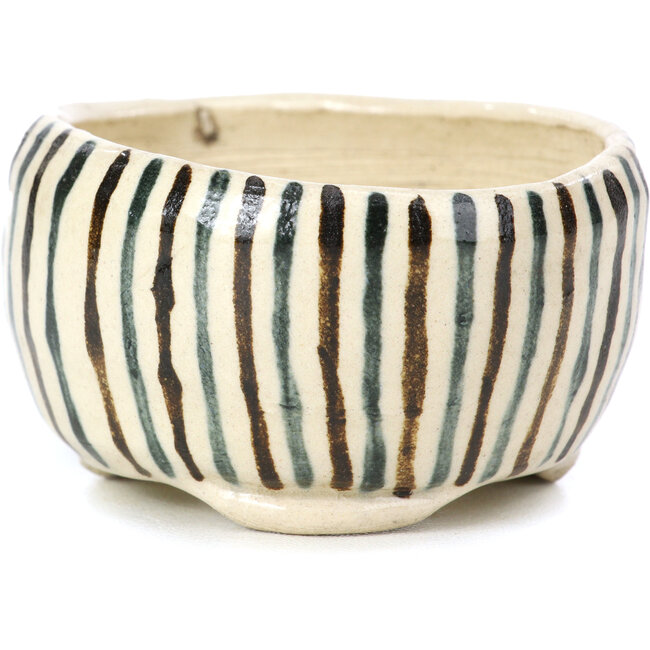 Pot à bonsaï rond beige par Bonsai - 65 x 65 x 35 mm