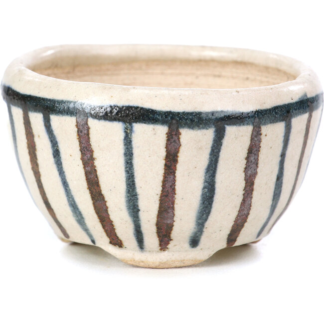 Vaso per bonsai rotondo beige di Bonsai - 65 x 65 x 35 mm