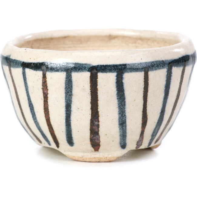 Ronde beige bonsaipot van Bonsai - 65 x 65 x 35 mm