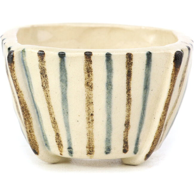 Square beige bonsai pot by Bonsai - 55 x 55 x 35 mm