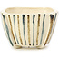 Square beige bonsai pot by Bonsai - 55 x 55 x 35 mm