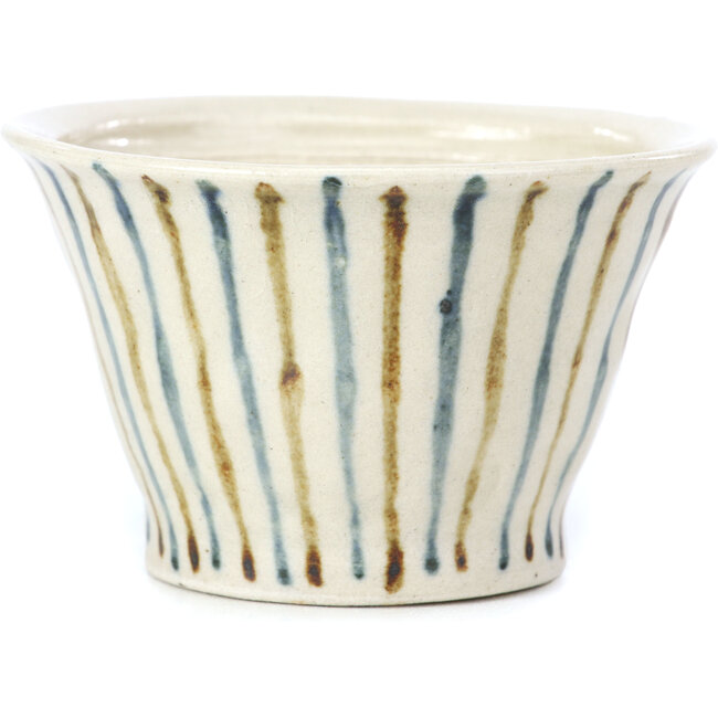 Pot à bonsaï rond beige par Bonsai - 80 x 80 x 50 mm