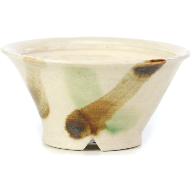 Maceta de bonsái redonda beige de Bonsai - 85 x 85 x 45 mm