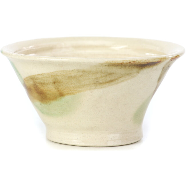 Vaso per bonsai rotondo beige di Bonsai - 85 x 85 x 45 mm