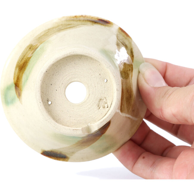 Pot à bonsaï rond beige par Bonsai - 85 x 85 x 45 mm