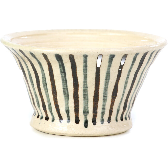 Pot à bonsaï rond beige par Bonsai - 85 x 85 x 45 mm