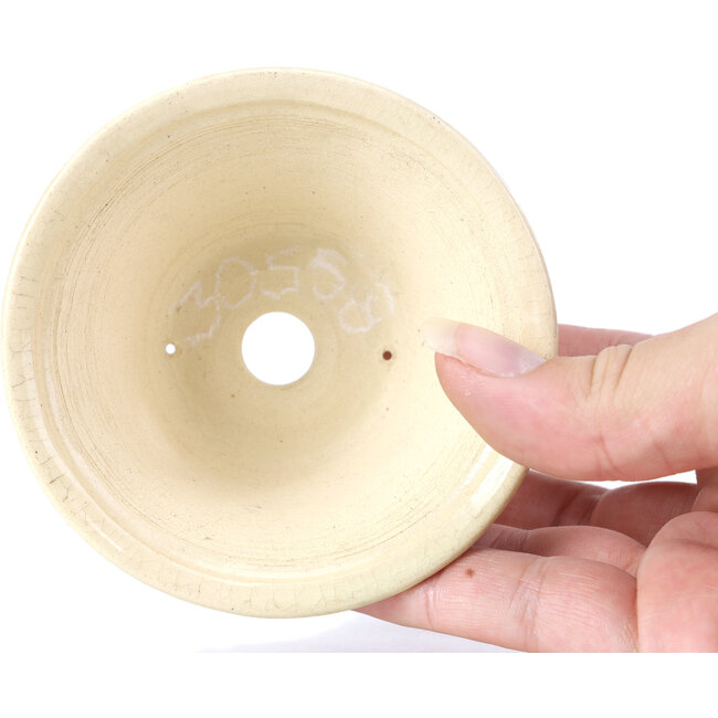 Pot à bonsaï rond beige par Bonsai - 85 x 85 x 45 mm