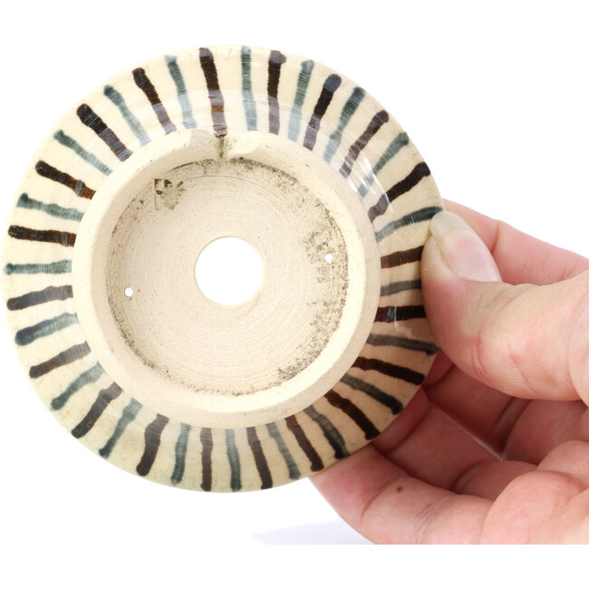 Ronde beige bonsaipot van Bonsai - 85 x 85 x 45 mm