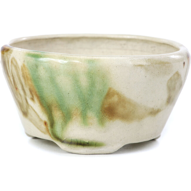 Pot à bonsaï rond beige par Bonsai - 85 x 85 x 45 mm
