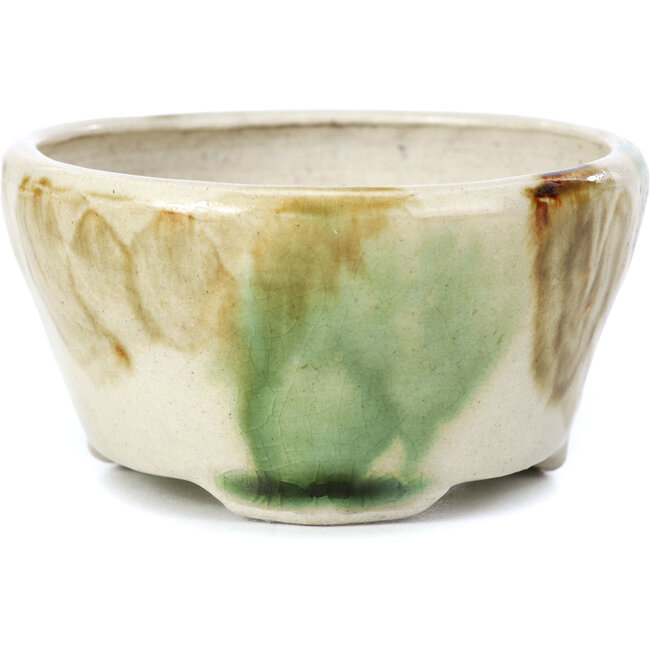 Pot à bonsaï rond beige par Bonsai - 85 x 85 x 45 mm