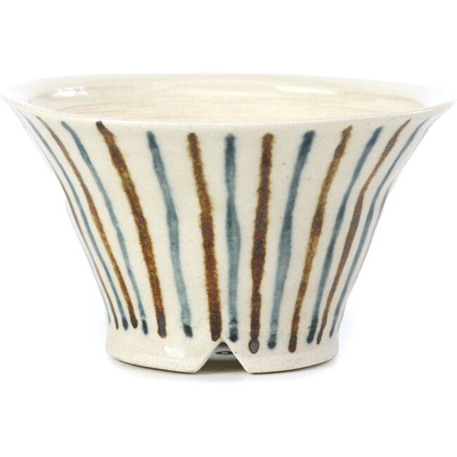 Pot à bonsaï rond beige par Bonsai - 85 x 85 x 45 mm