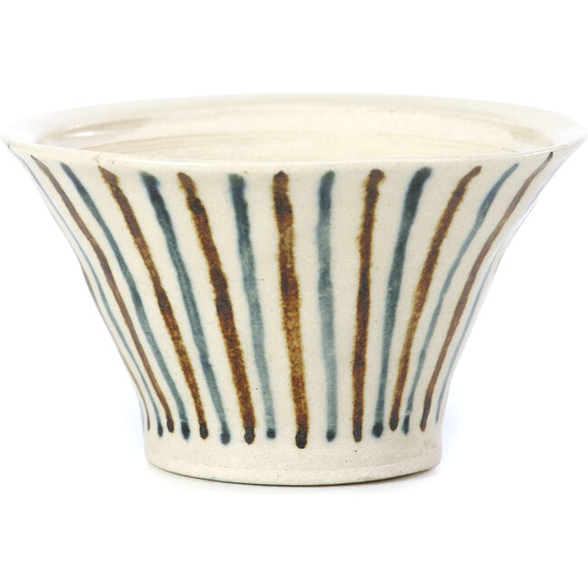 Pot à bonsaï rond beige par Bonsai - 85 x 85 x 45 mm