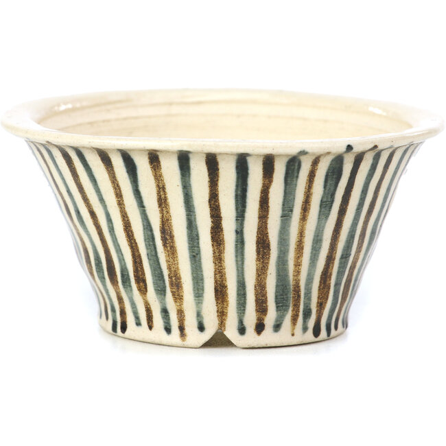 Maceta de bonsái redonda beige de Bonsai - 85 x 85 x 45 mm