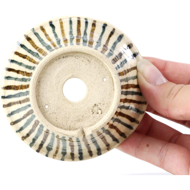 Vaso per bonsai rotondo beige di Bonsai - 85 x 85 x 45 mm