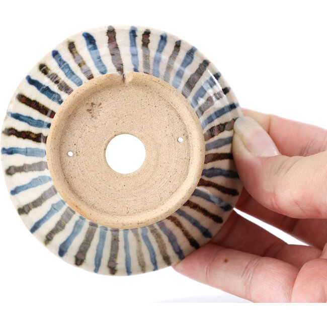 Pot à bonsaï rond beige par Bonsai - 85 x 85 x 45 mm