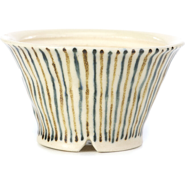 Pot à bonsaï rond beige par Bonsai - 85 x 85 x 45 mm