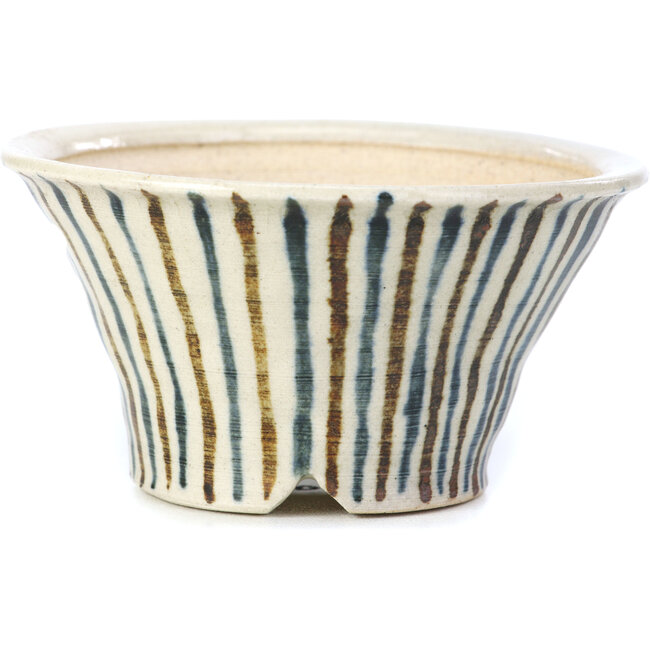 Pot à bonsaï rond beige par Bonsai - 85 x 85 x 45 mm