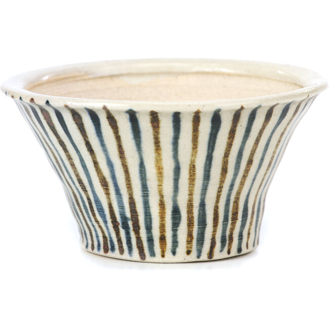 Pot à bonsaï rond beige par Bonsai - 85 x 85 x 45 mm