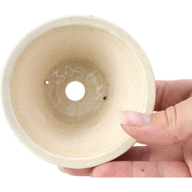 Pot à bonsaï rond beige par Bonsai - 85 x 85 x 45 mm