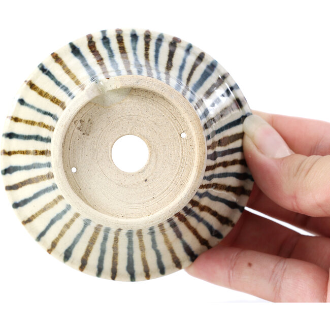 Maceta de bonsái redonda beige de Bonsai - 85 x 85 x 45 mm