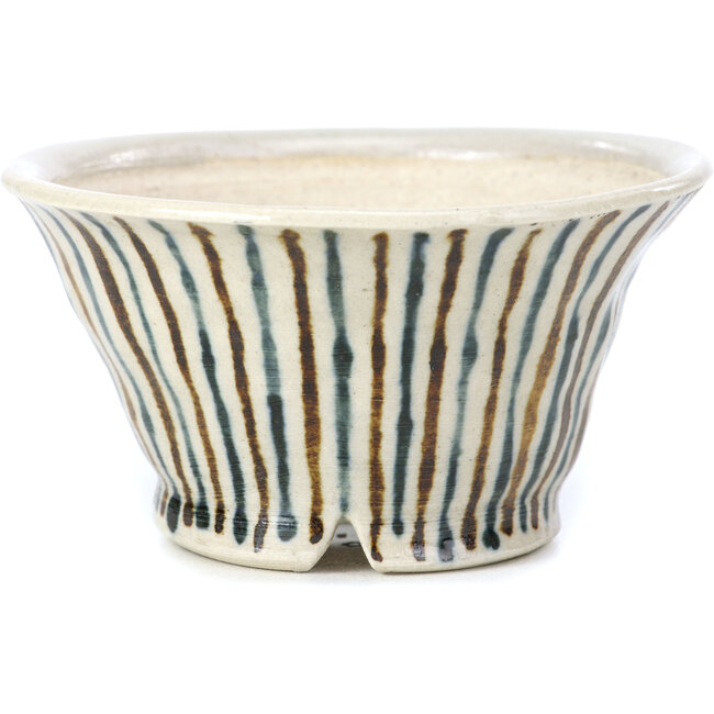Pot à bonsaï rond beige par Bonsai - 85 x 85 x 45 mm