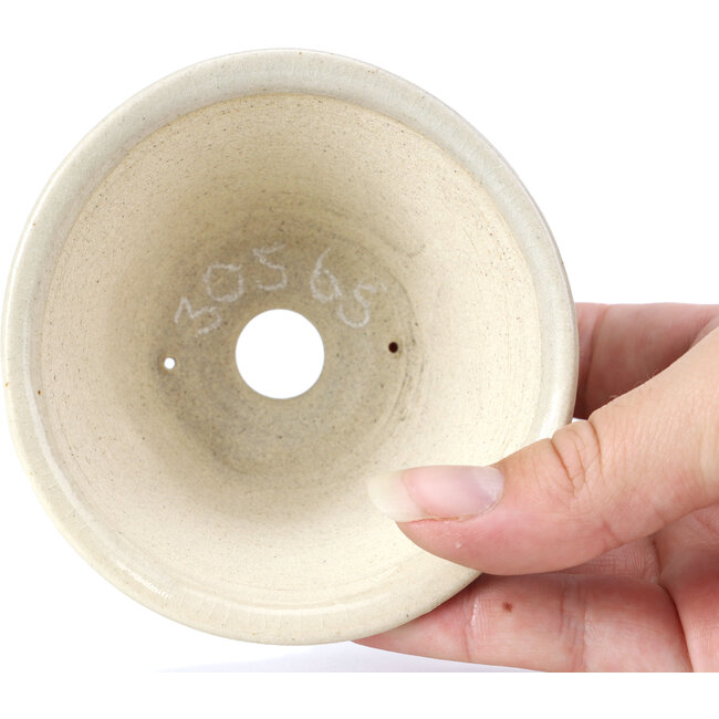 Maceta de bonsái redonda beige de Bonsai - 85 x 85 x 45 mm